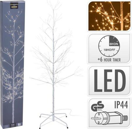 Anna's Collection kersttak LED met timer wit - h120cm