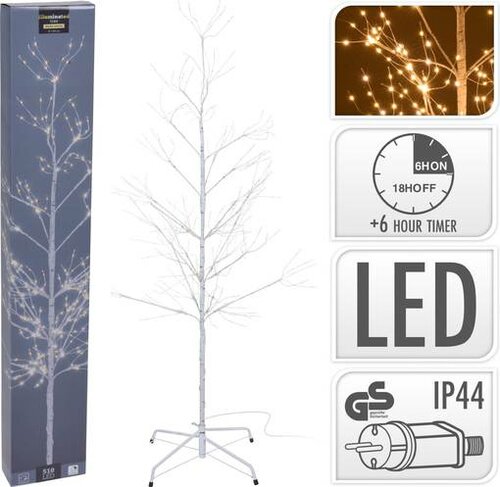 Anna's Collection kersttak LED met timer wit - h120cm