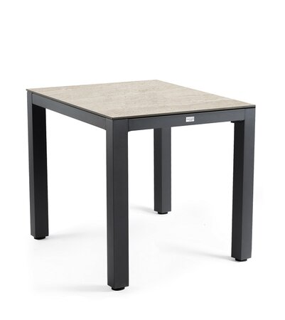 Briga Dining Table Trespa Travertin 80 x 80 cm Charcoal