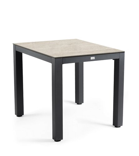 Briga Dining Table Trespa Travertin 80 x 80 cm Charcoal