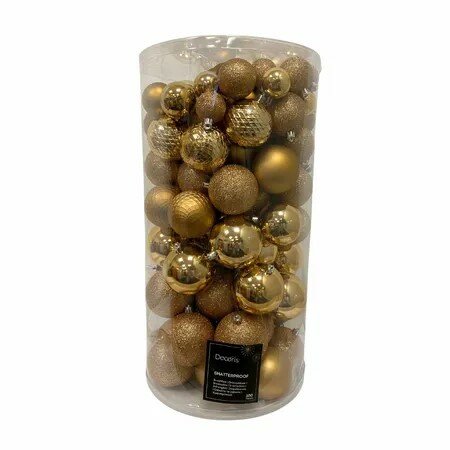 Decoris kunststof kerstballen Paecan Brown 100st