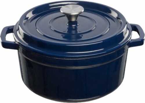 Geëmailleerde gietijzeren braadpan - 3,5 ltr. - blauw - afbeelding 1