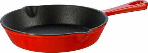 Geëmailleerde gietijzeren pan - 25 cm. - rood - afbeelding 1