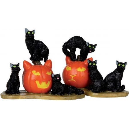 Lemax Halloween Cats, Set Of 2