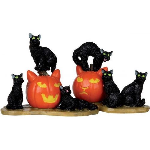 Lemax Halloween Cats, Set Of 2