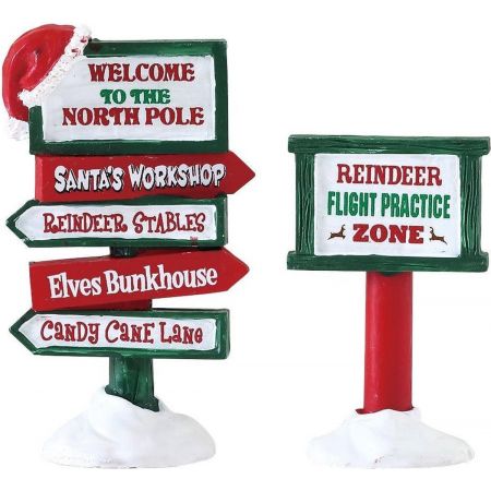 Lemax North Pole Signs, Set Of 2