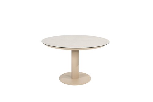 Sarah eettafel latte met printed keramiek top 120 cm Ø