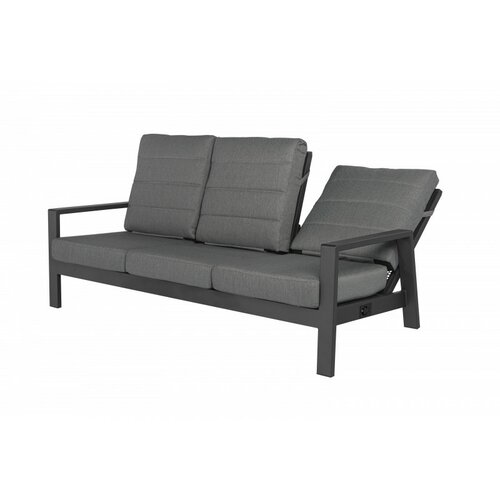 Tierra Outdoor Queens Lounge Bench 3-Seater - Charcoal